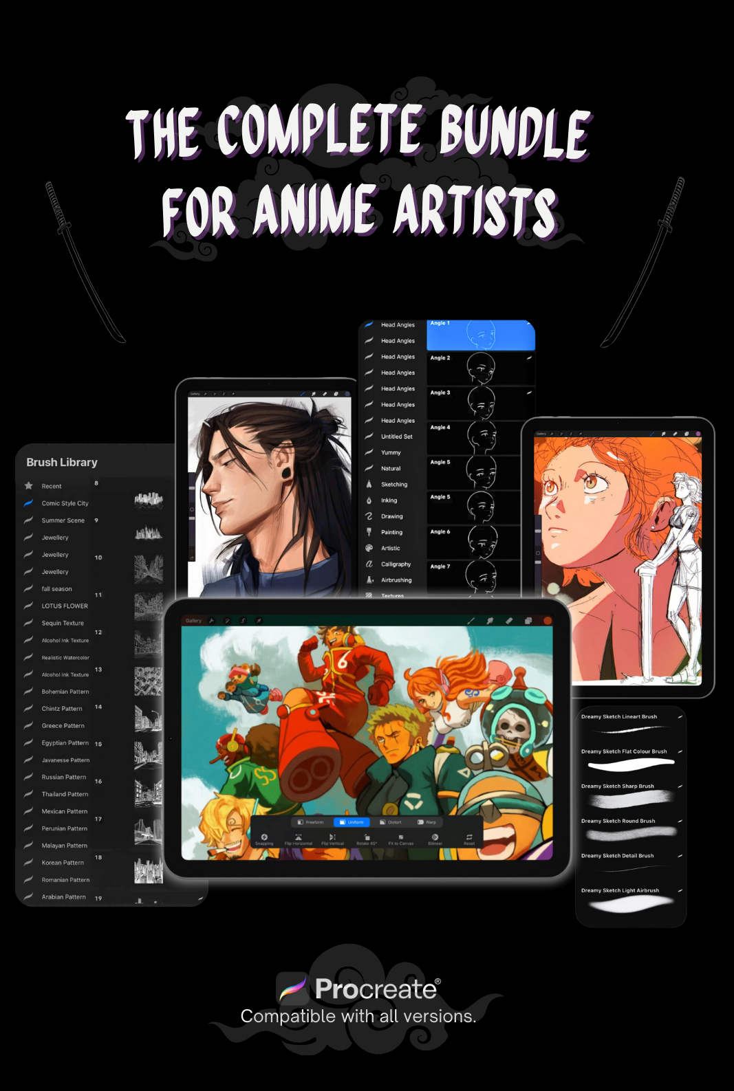 The Ultimate Anime Brush & Stamp Bundle – 700+ Procreate Brushes for Anime Artists